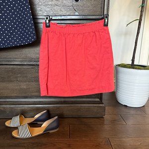 J Crew Factory Coral color Linen / Cotton skirt - Size 6